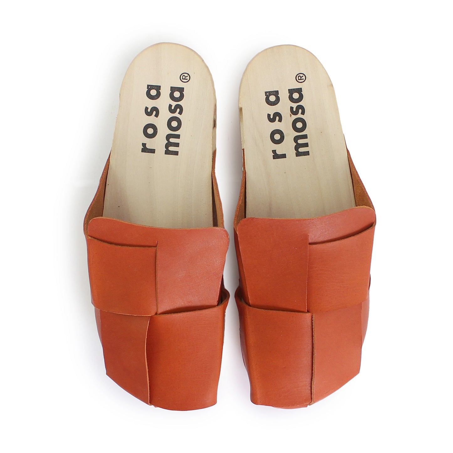 rosamosa chess all fieno leather natural wooden clog