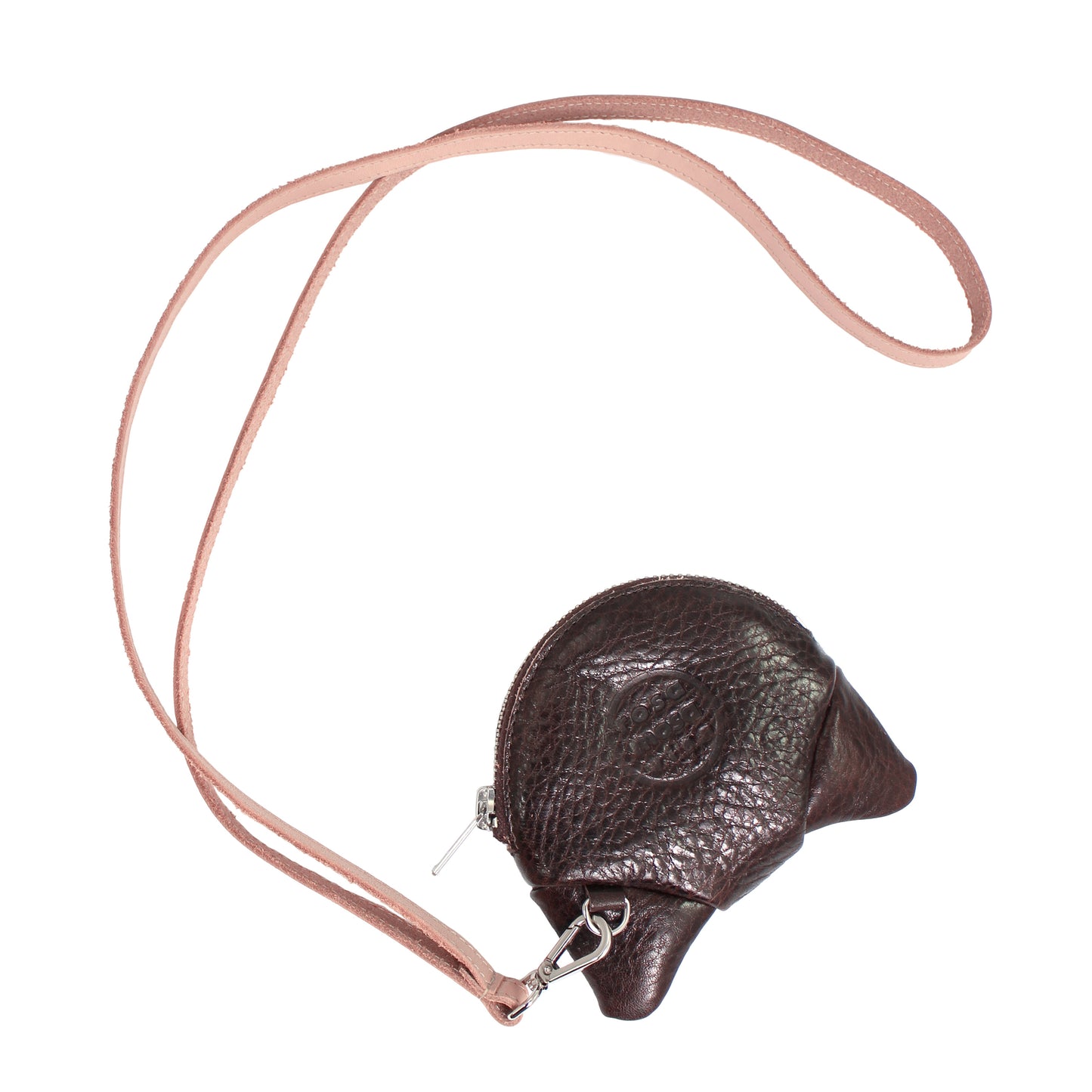 CROISSANT Leather Coincase Wallet + Crack Brown