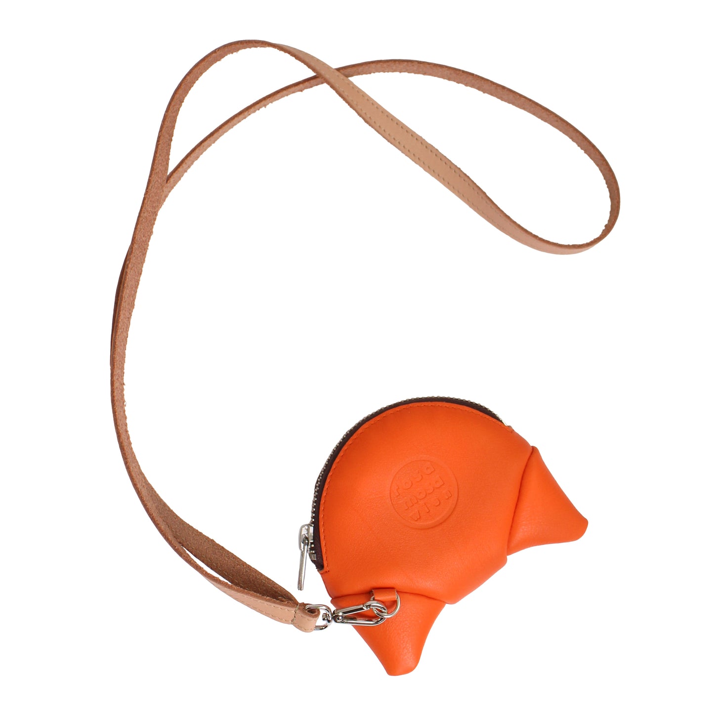 CROISSANT Leather Coincase Wallet + Deep Orange