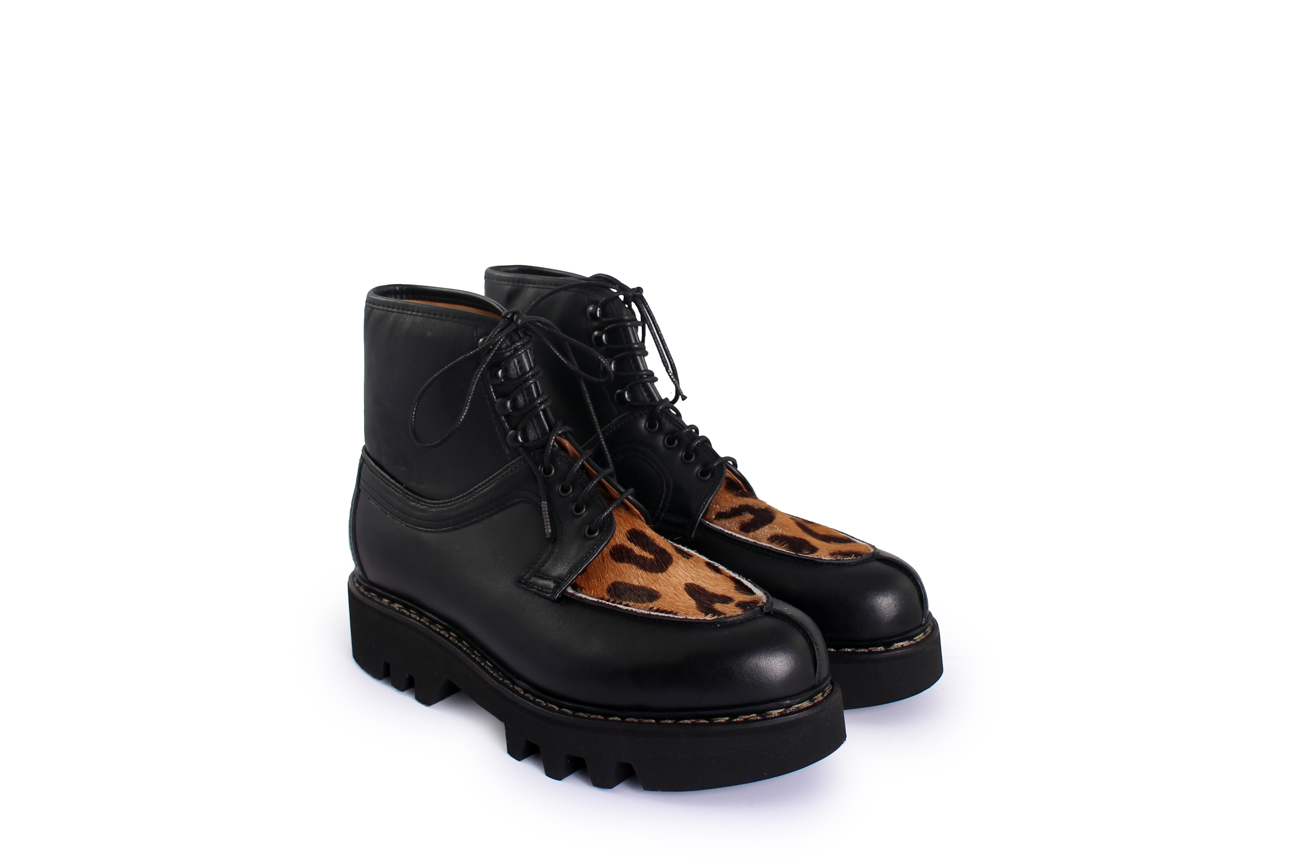 DELEMONT DERBY BOOTS + leopard print