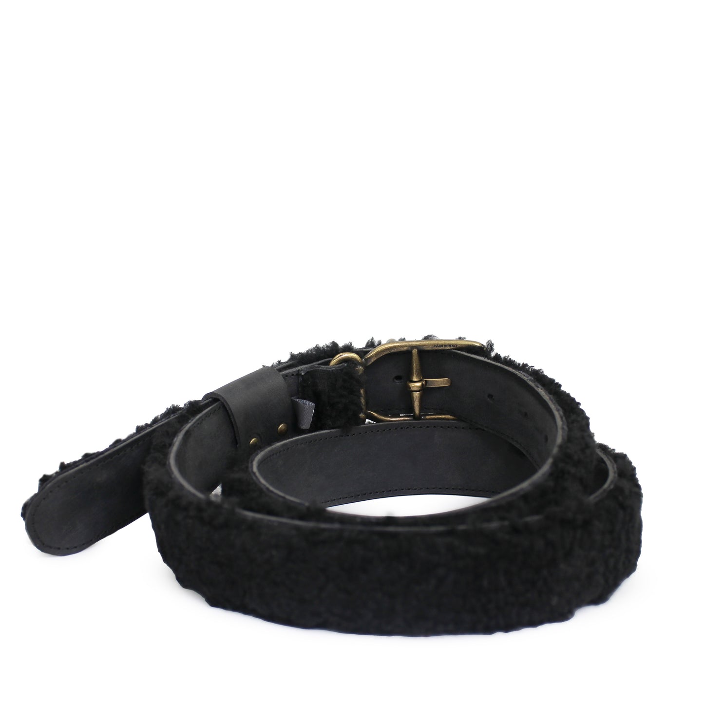UNISEX SHEARLING BELT + Black
