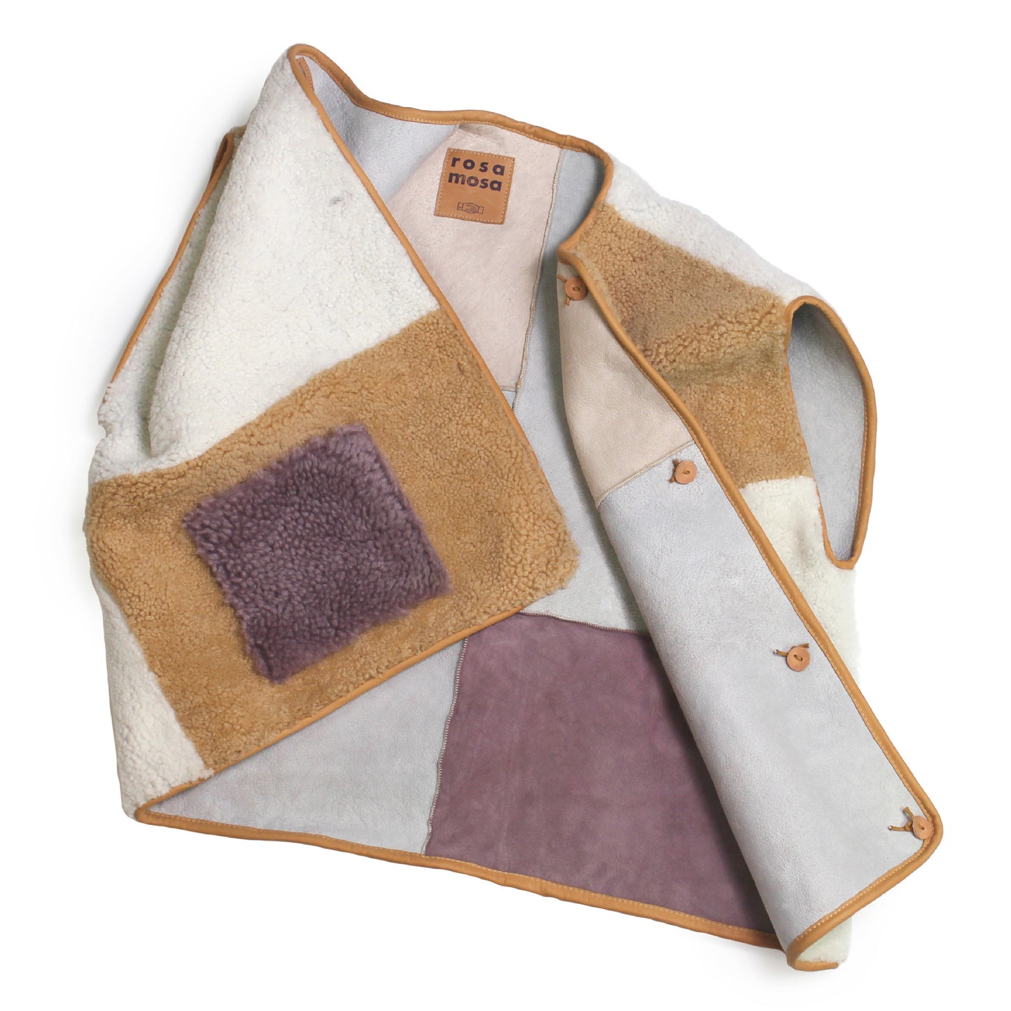 Gilet Vest ASTRA + Reversible Shearling Vest + Natural Lila