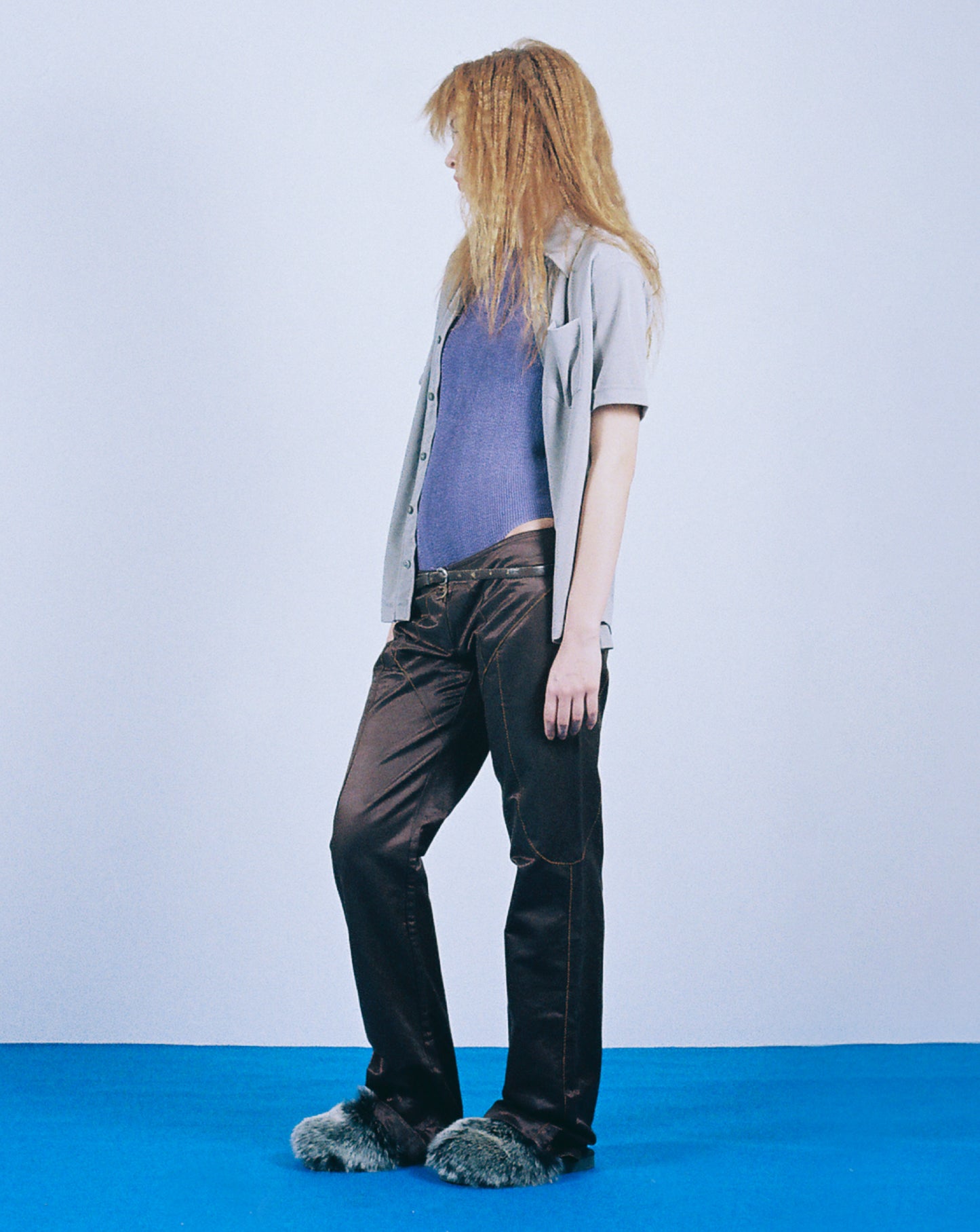 Faux Fur Slippers + Black Fox