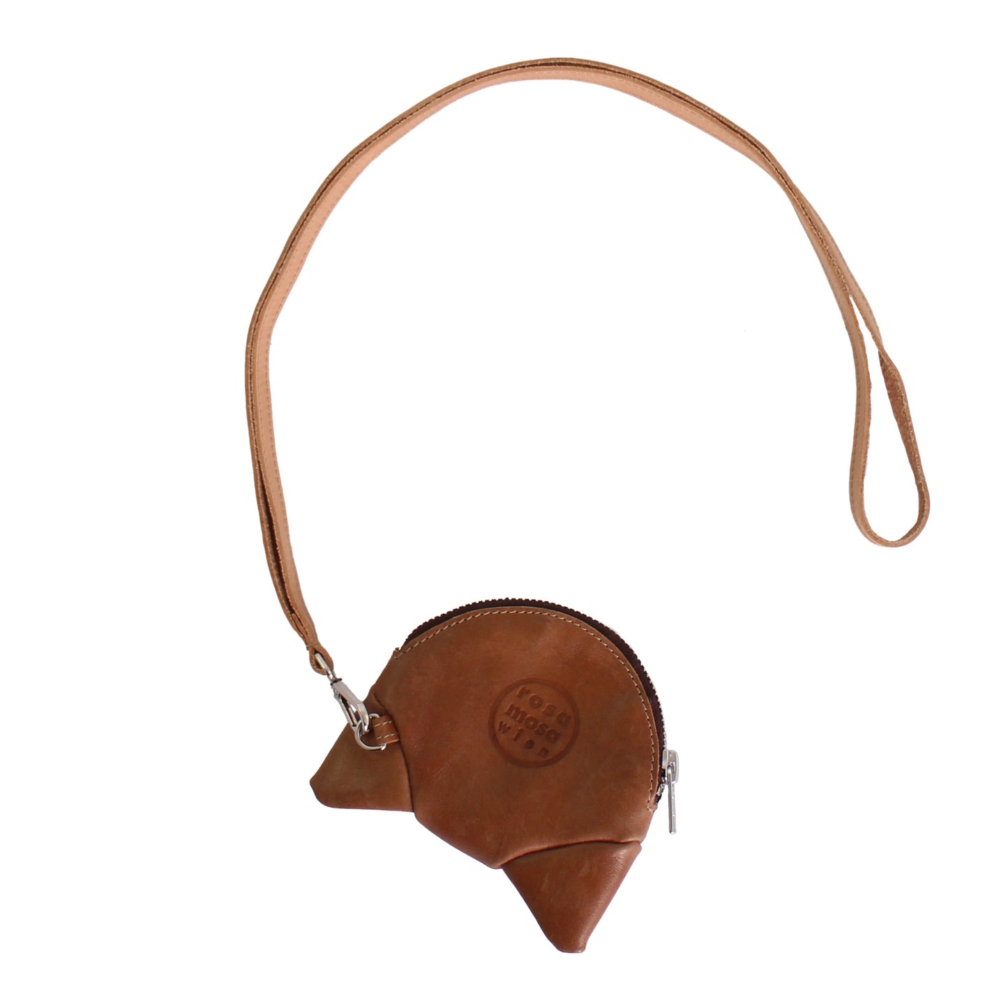 CROISSANT Leather Coincase Wallet + Cognac