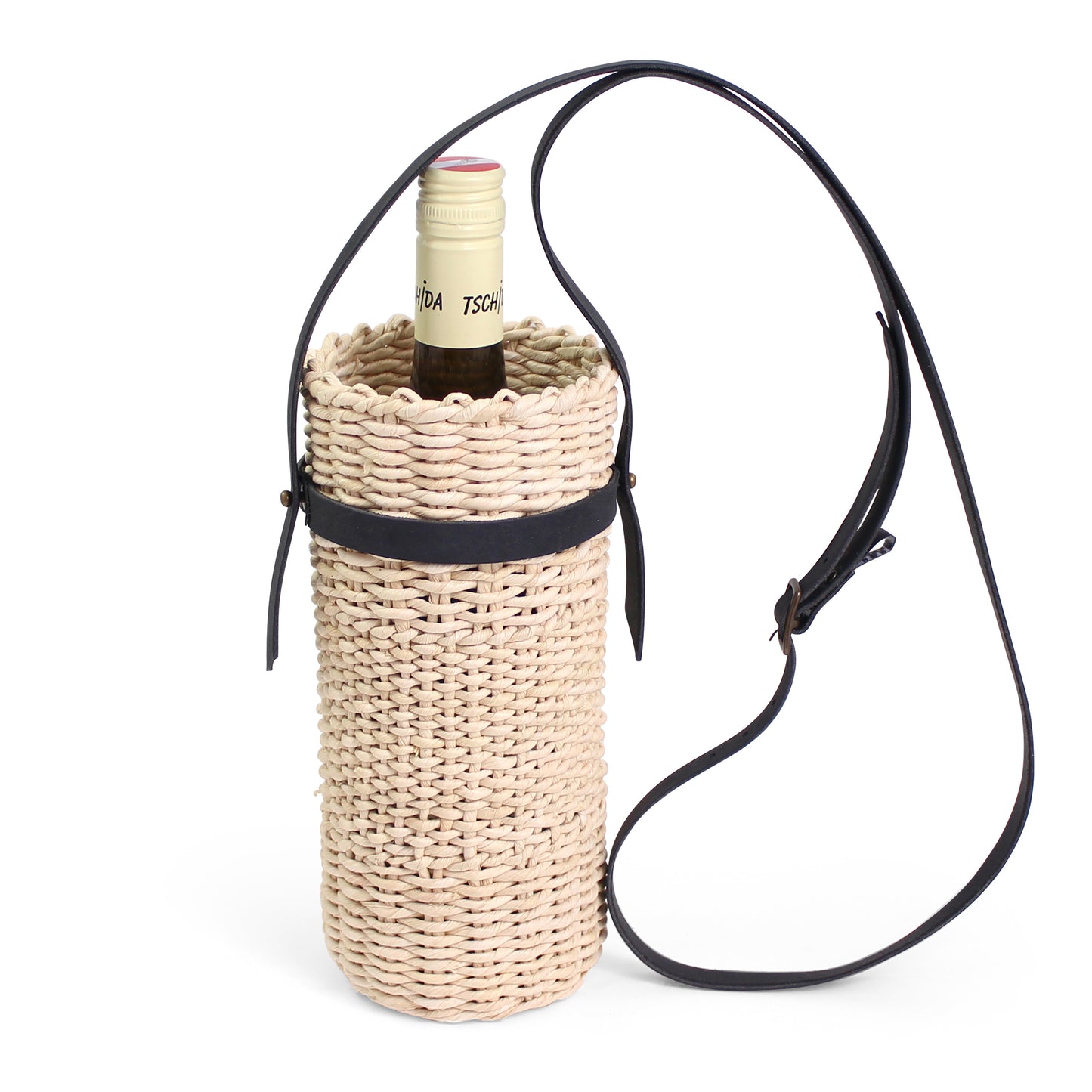 VALERIA Cornleaf Bottle Bag + Natur Black