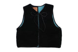 GILET vest shearling blue dye & nero