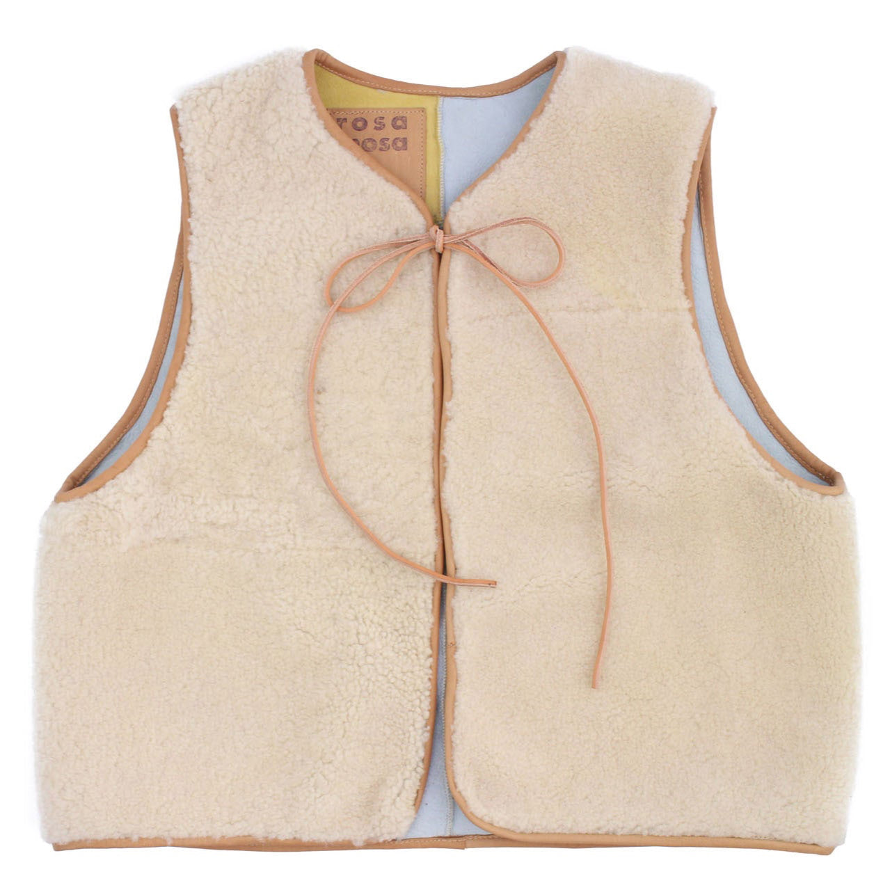Gilet Vest PATCHWORK + Reversible Shearling Vest + Curry