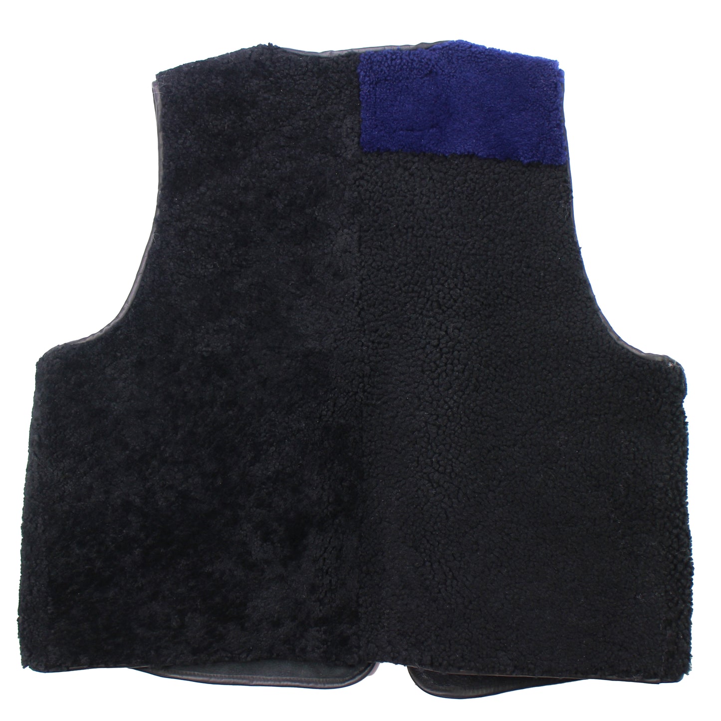 BIG BUTTON VEST + Cotton Balls/ Shearling + Black Blue