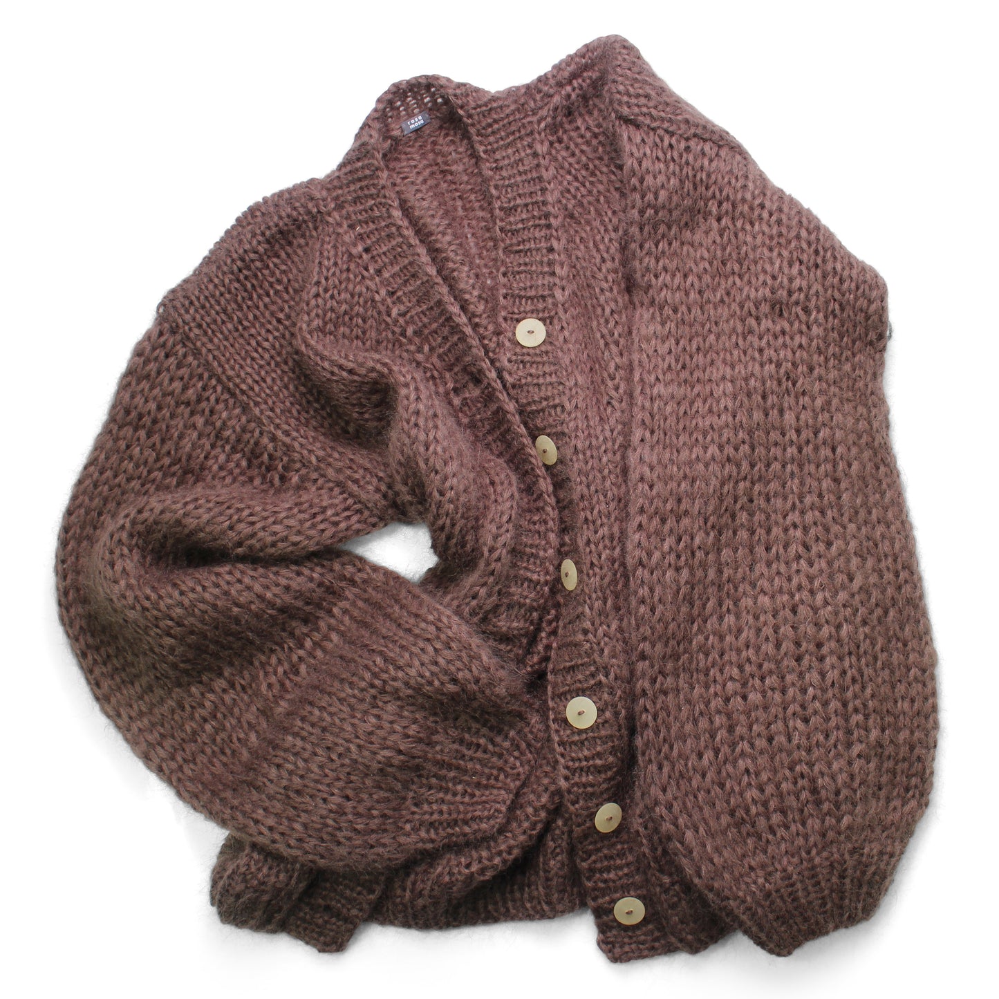 Unisex Hand Knit Mohair + Long Cardigan Brown