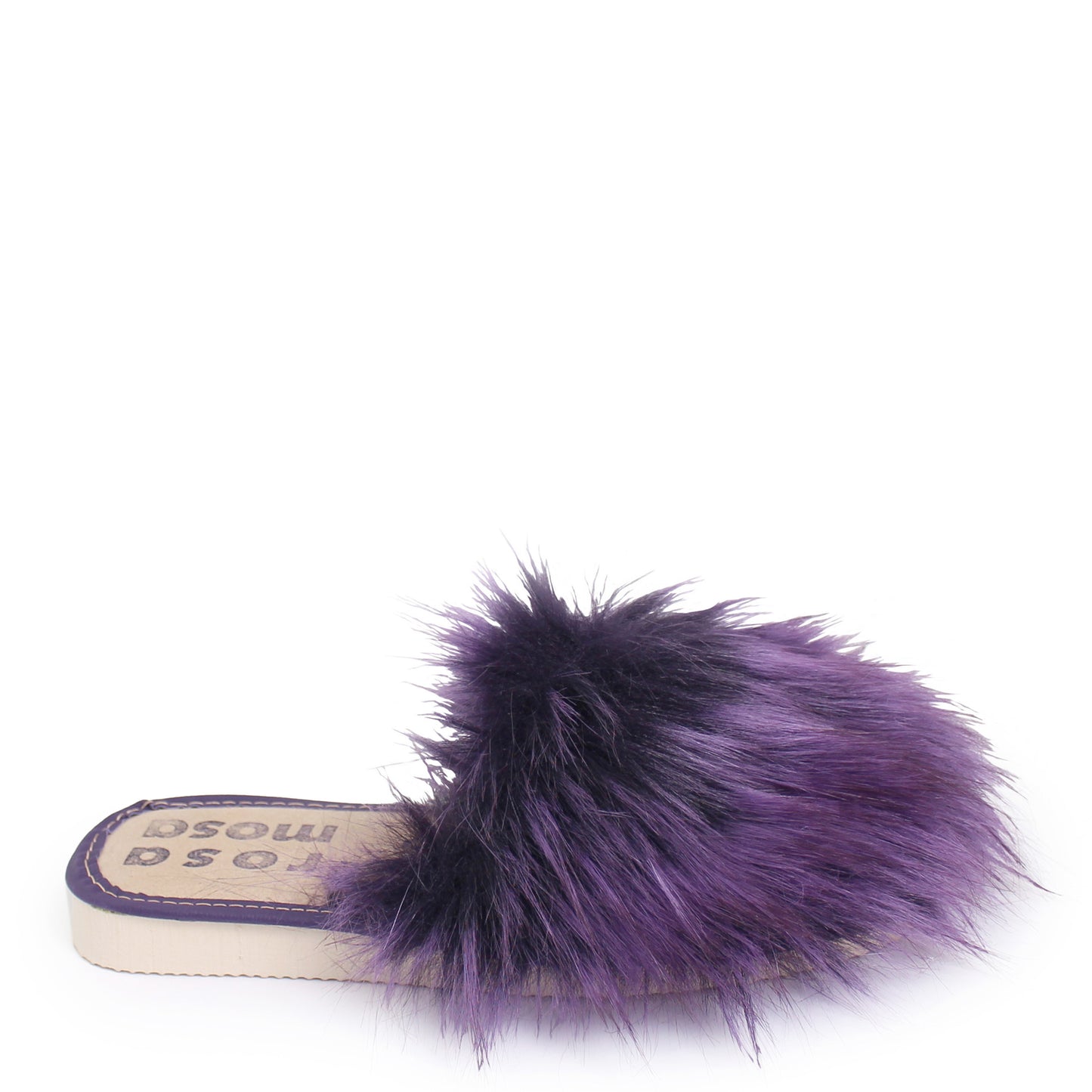 rosa mosa faux fur slippers purple