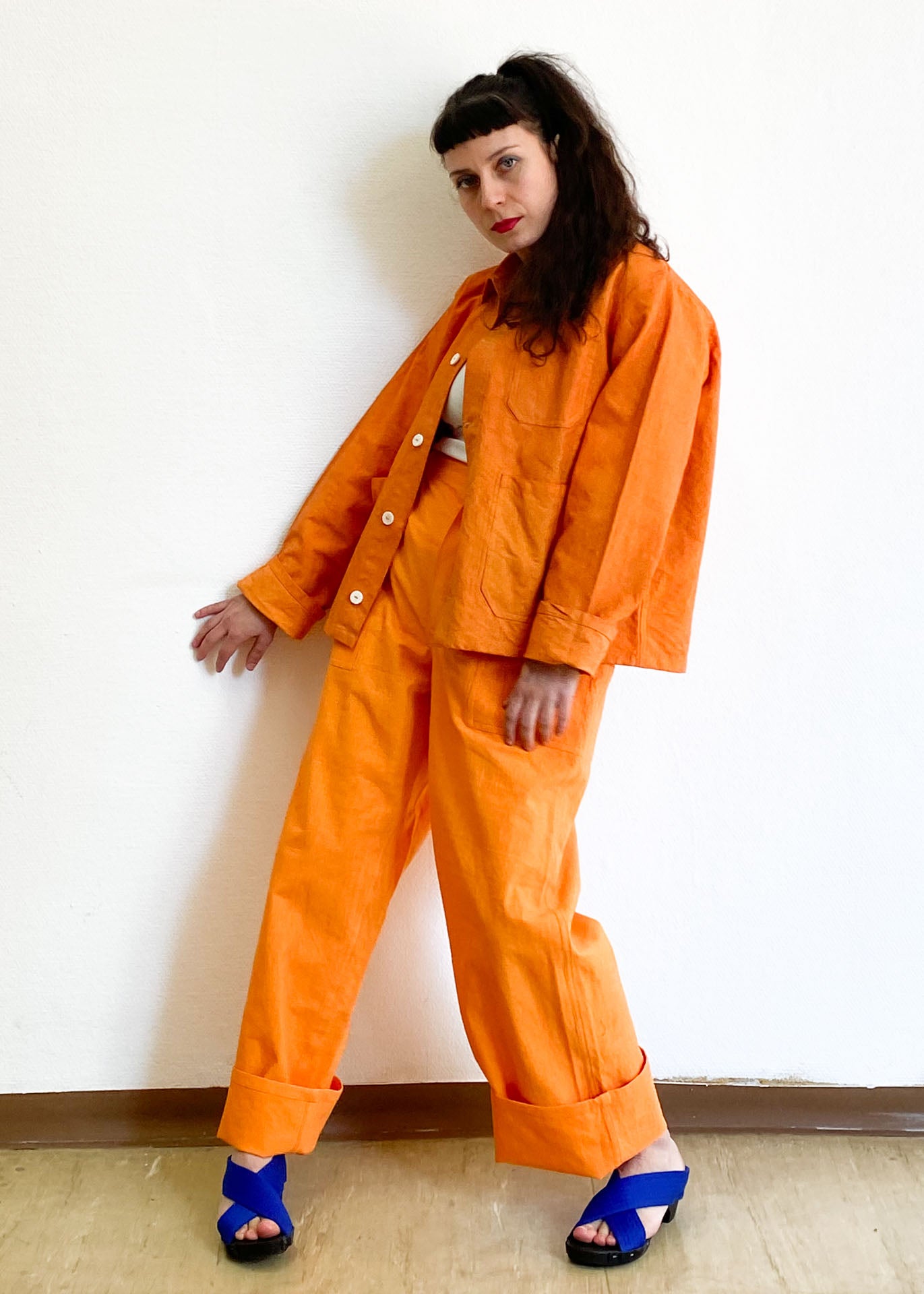 MAGO JUDO X + Cotton Dark Clog Sandals + Blue