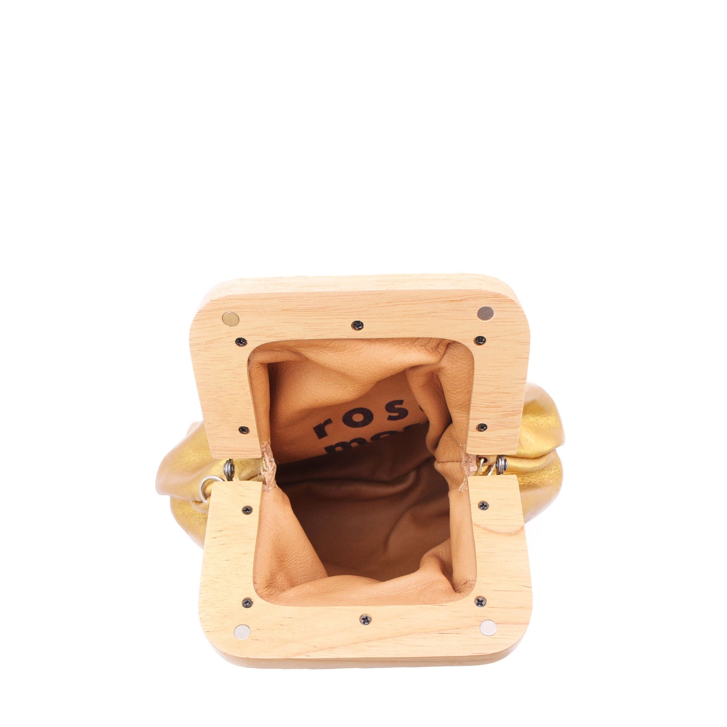 ANGOLO BAG SMALL Metallic + Leather Mini Bag + Gold