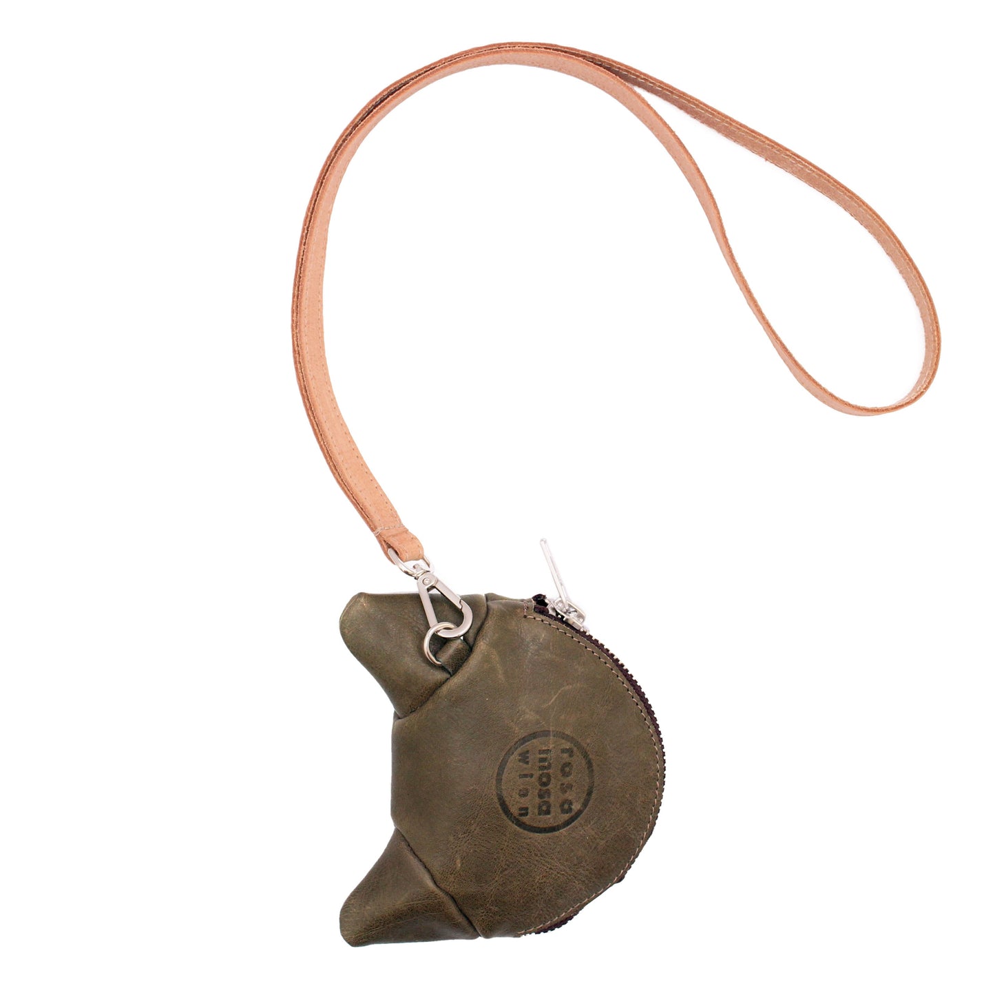 CROISSANT Leather Coincase Wallet + Pistachio