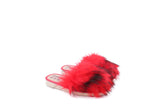Faux fur SLIPPERS + Red & Black