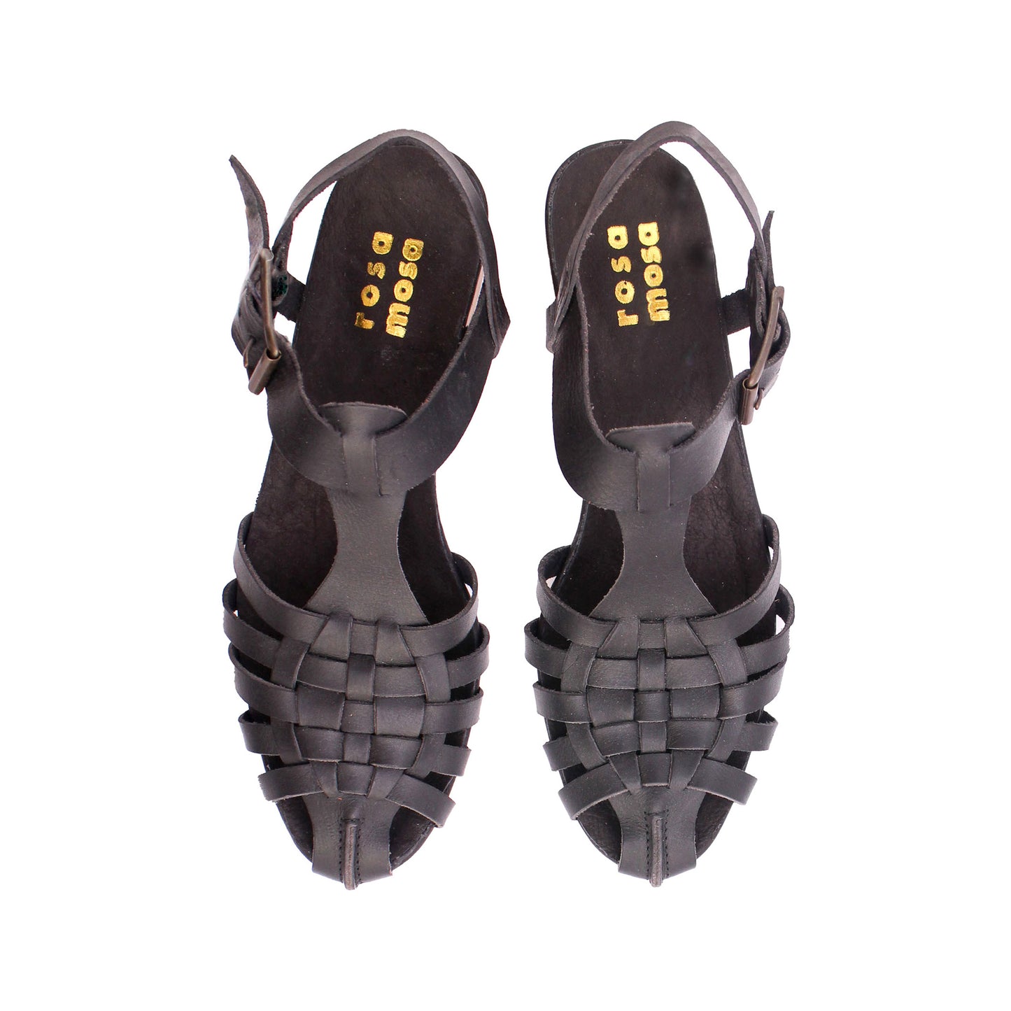 KAREN + Leather Strap Sandals + Classy Black