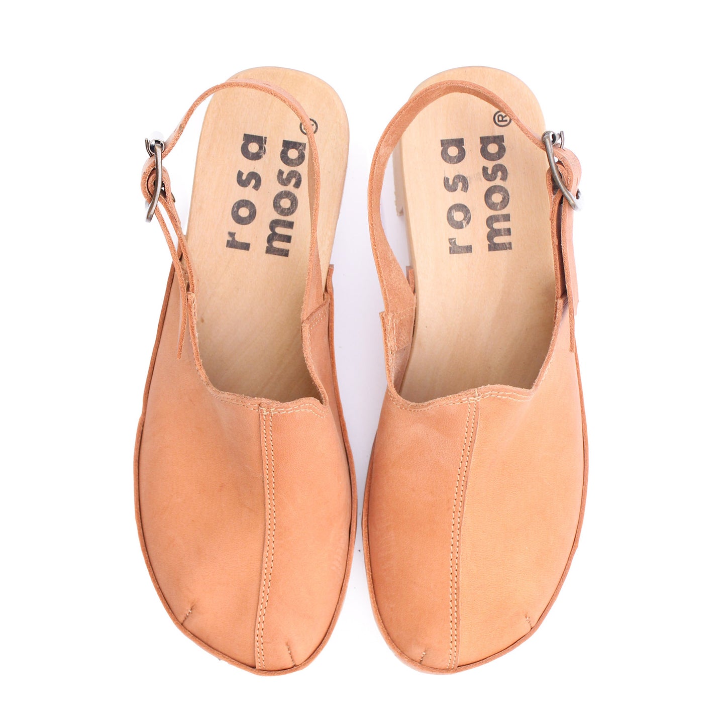 ROCCO STRAP + Leather Strap Clogs + Cammello