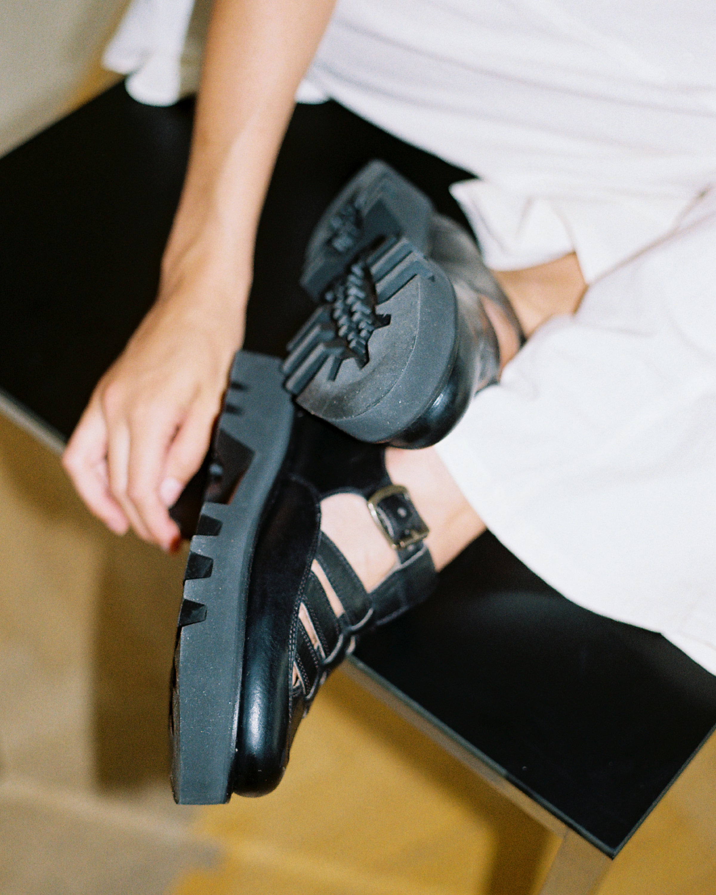 GABOR TWEETY + Welted Leather Sandals + Black – rosa mosa