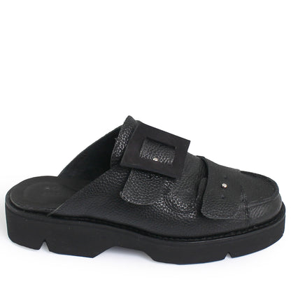 BILL OPEN 1 + Welted Leather Slides + Cloudy Black