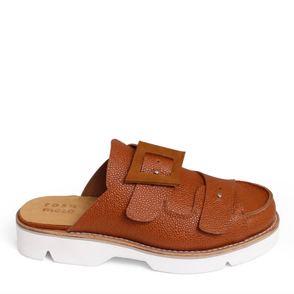BILL OPEN 1 + Welted Leather Slides + Cloudy Brown