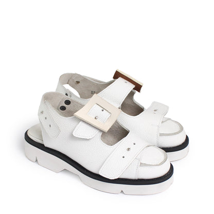 BILL CLOSED 2 + Welted Leather Sandals + Cloudy White