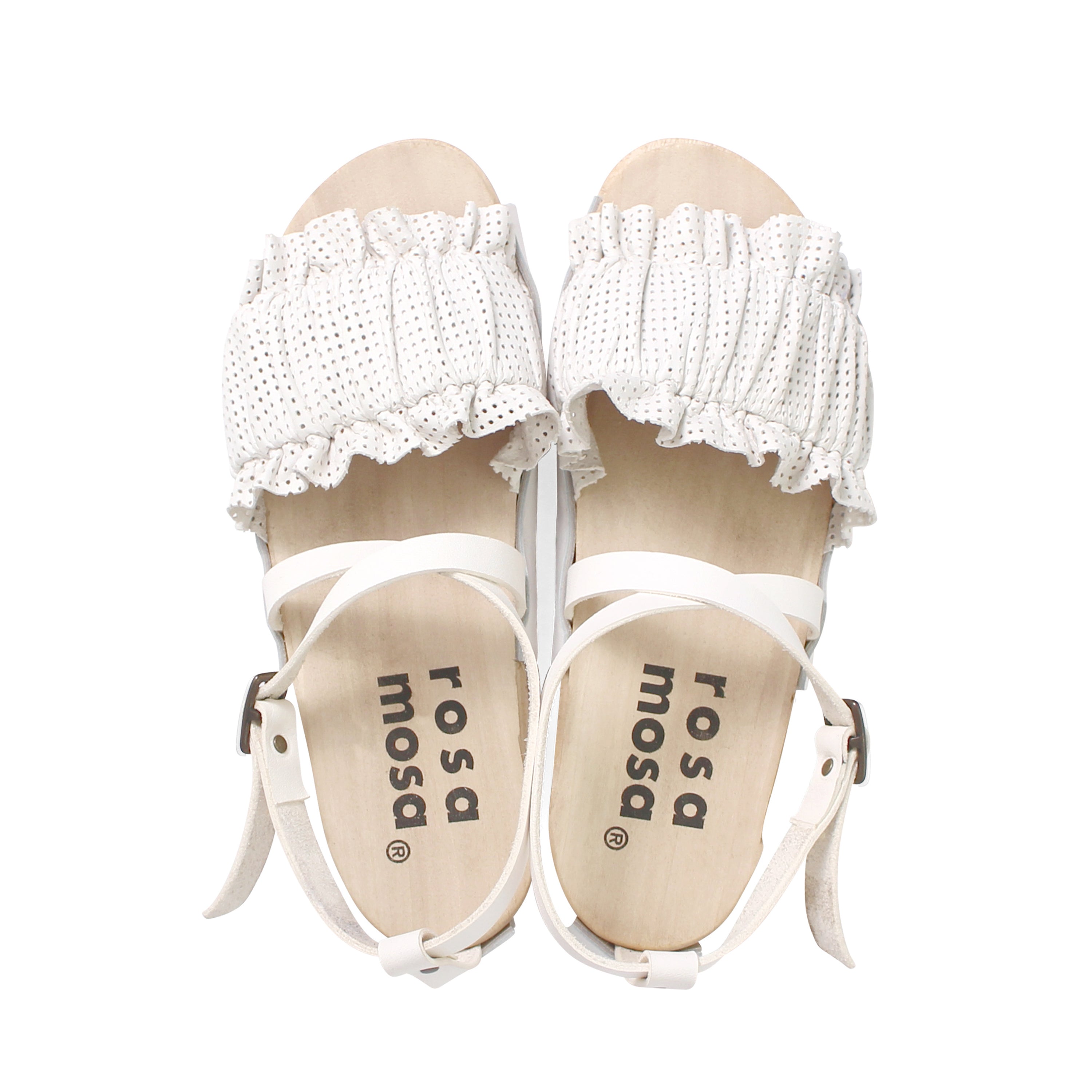 CHLOE X STRAP + Leather Clog Sandals + White – rosa mosa
