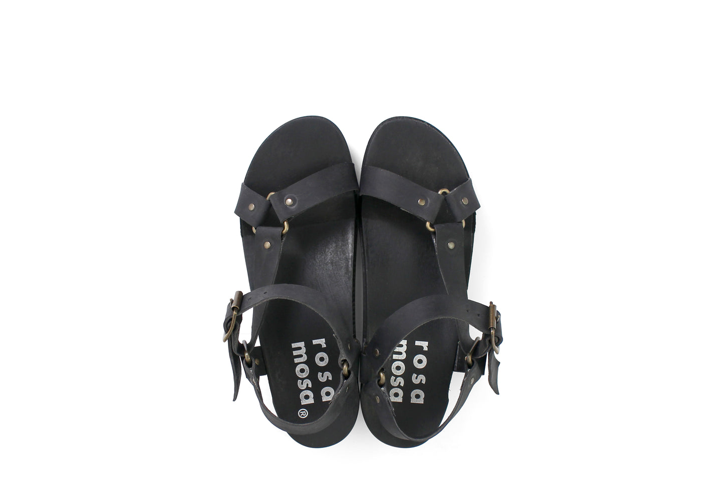 rosamosa donau black strap sport wooden clog sandal