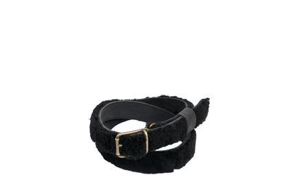 UNISEX SHEARLING BELT + Nero