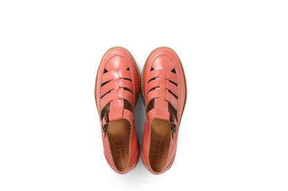 rosamosa buckle t-bar pink leather vibram welted sandal shoe 