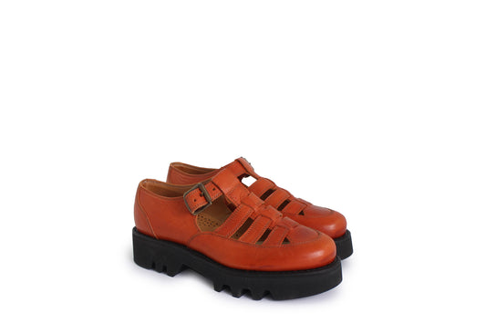 rosamosa buckle t-bar  fieno leather vibram welted sandal shoe