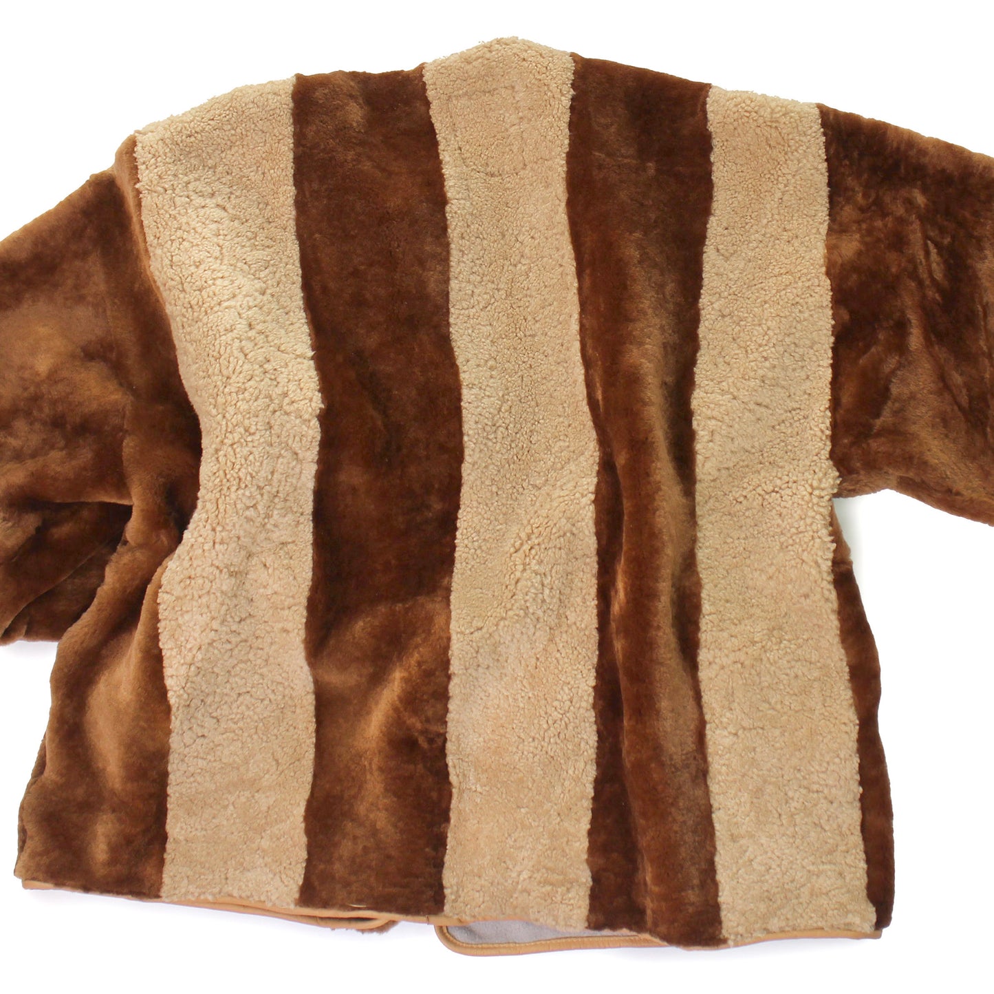 Jacket ELARA + Reversible Shearling Striped Jacket + Cuoio Miele