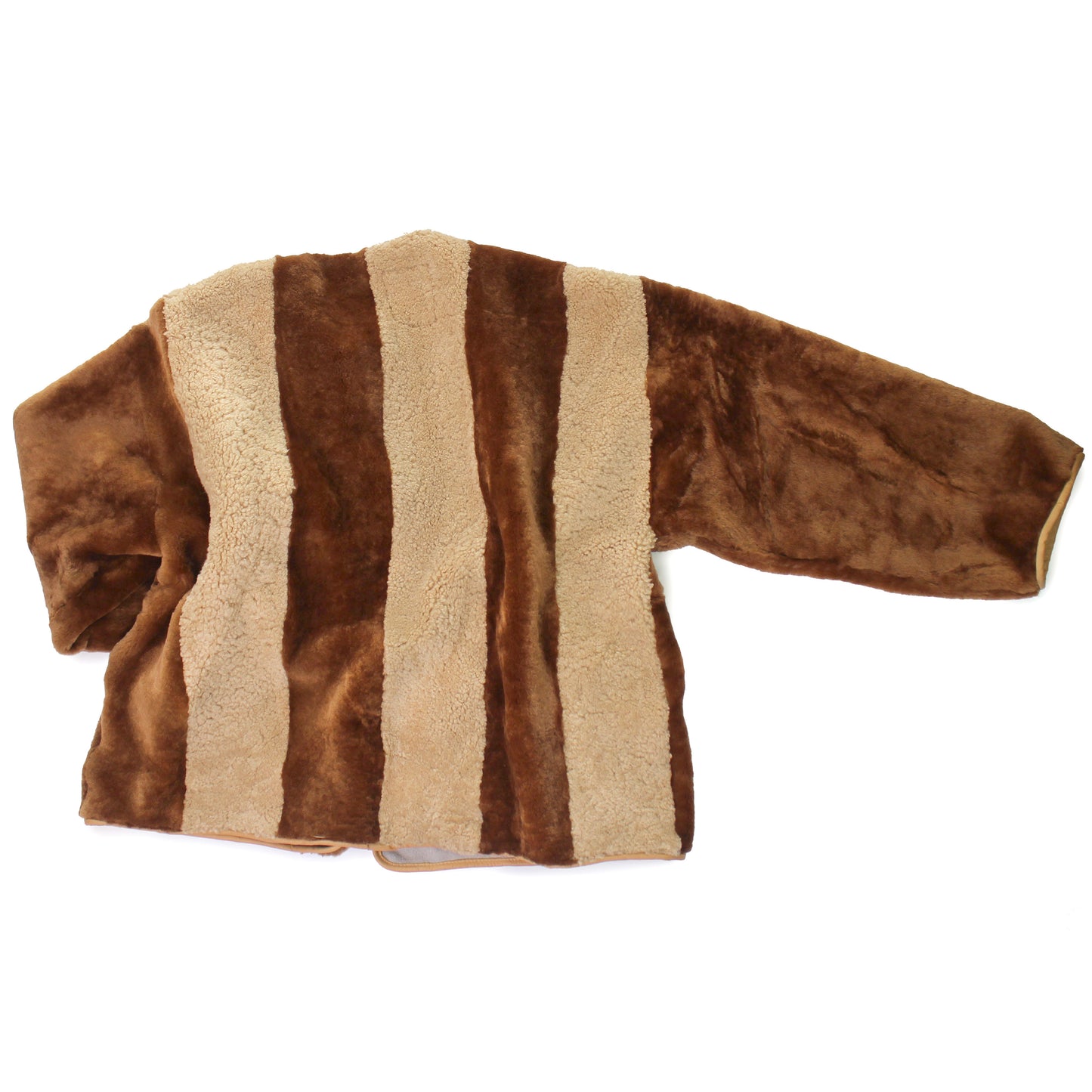 Jacket ELARA + Reversible Shearling Striped Jacket + Cuoio Miele