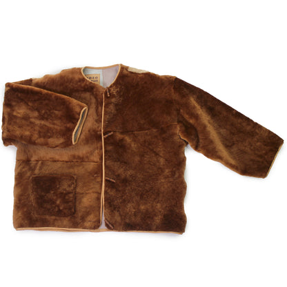 Jacket ELARA + Reversible Shearling Striped Jacket + Cuoio Miele