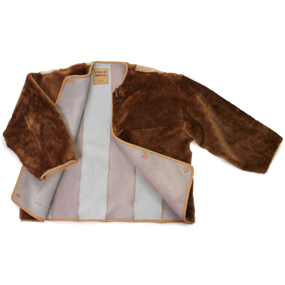 Jacket ELARA + Reversible Shearling Striped Jacket + Cuoio Miele