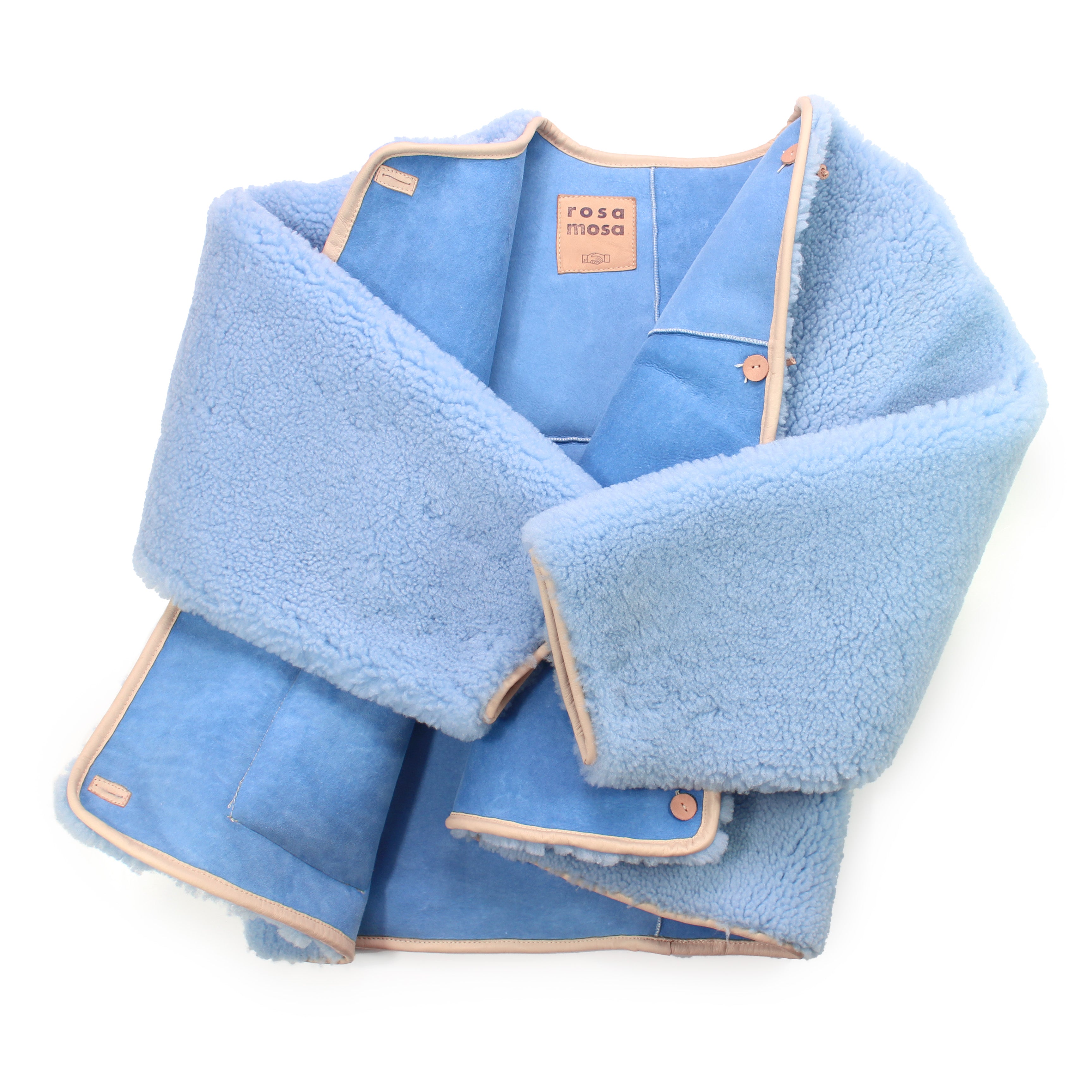Jacket METEOR + Reversible Shearling Jacket + Ice Blue – rosa mosa