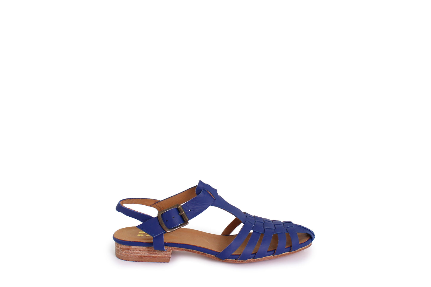 rosamosa weaved blue leather strap sandal 