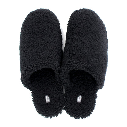 PANTO FULLY + Shearling Dark Clog Shoes + Black