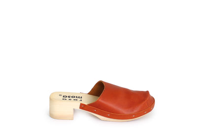 rosamosa rocco fieno leather natural wooden clog