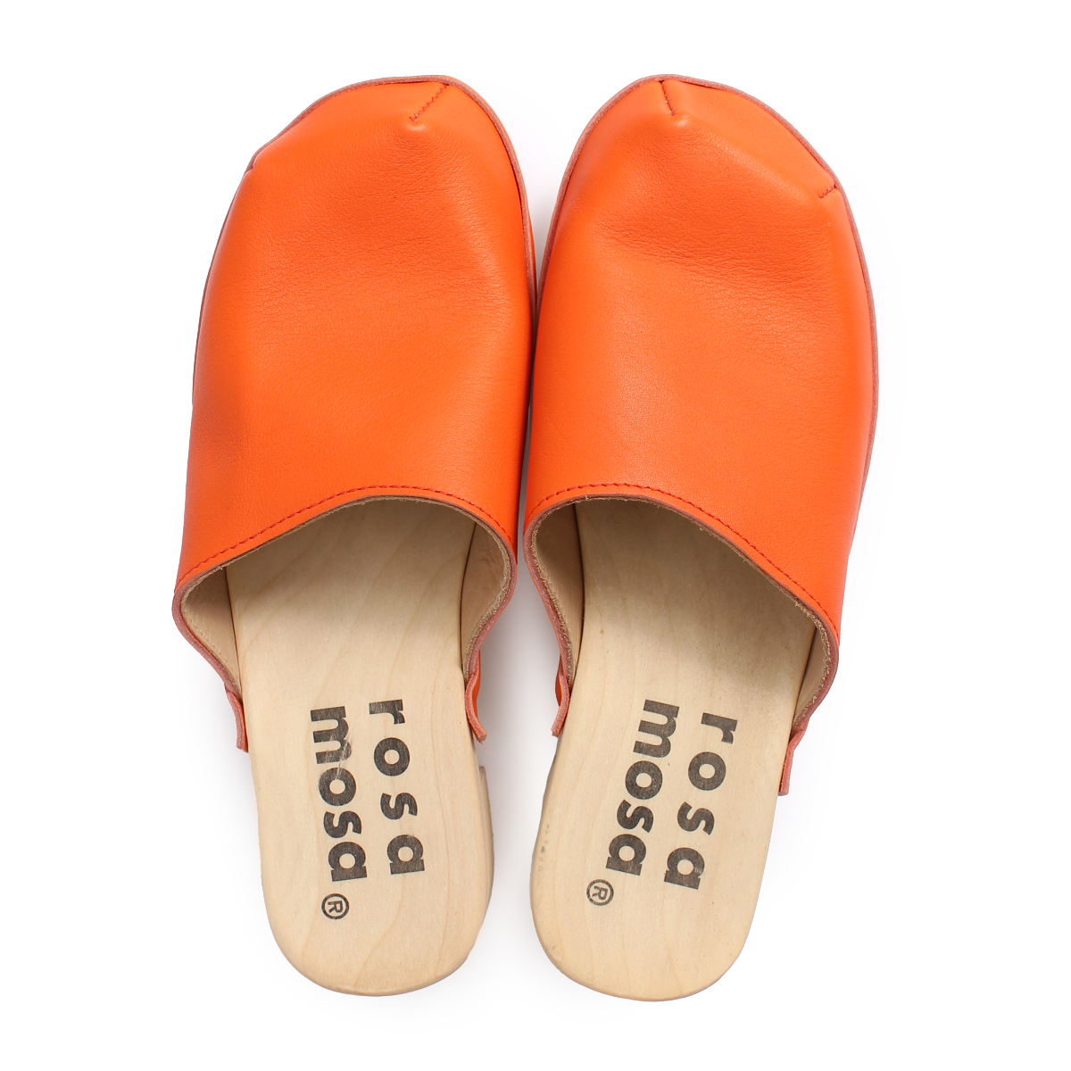 ROCCO GEO + Leather Clogs + Orange – rosa mosa