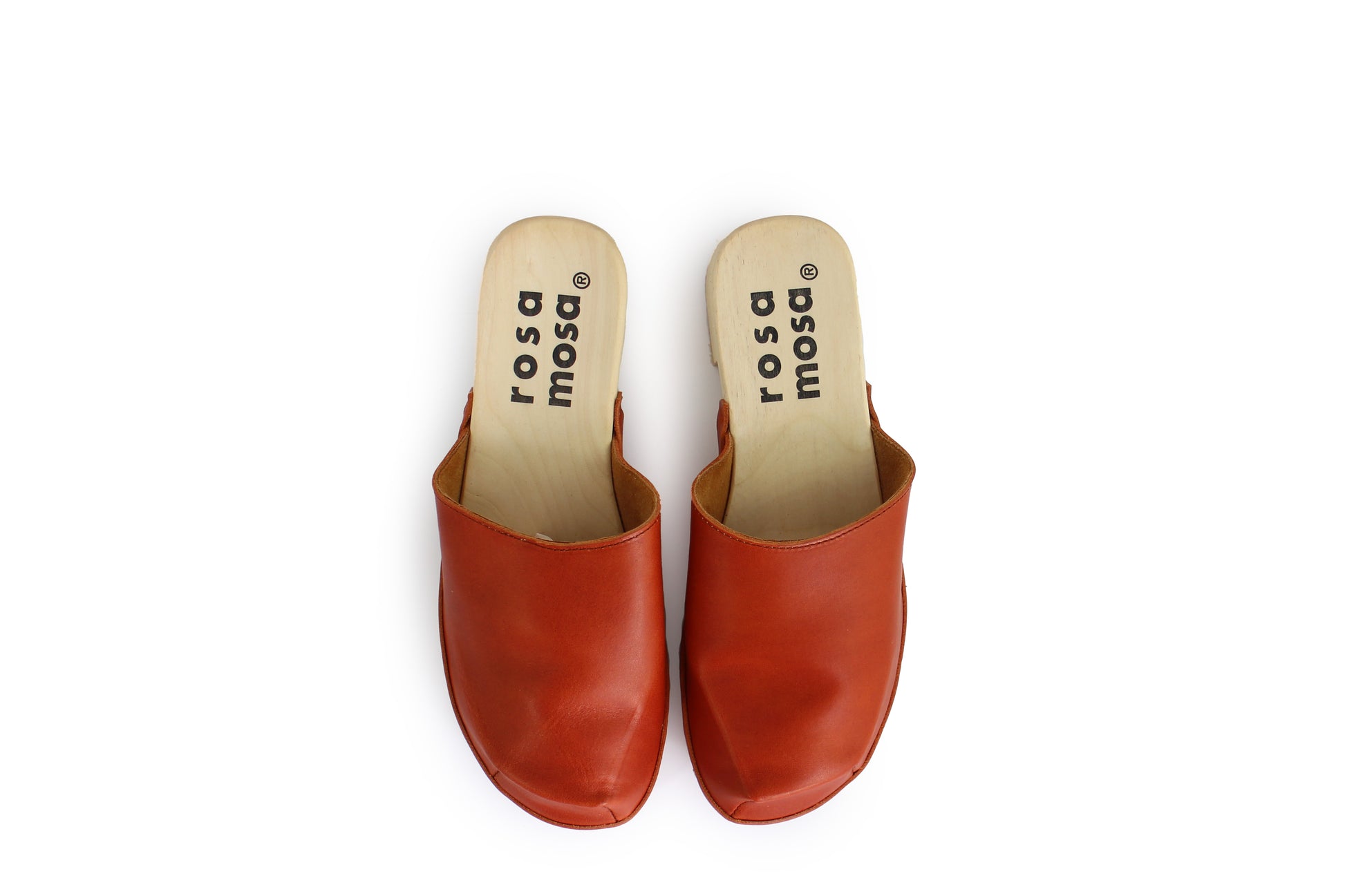 rosamosa rocco fieno leather natural wooden clog