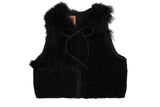 GILET vest shearling black + long hair