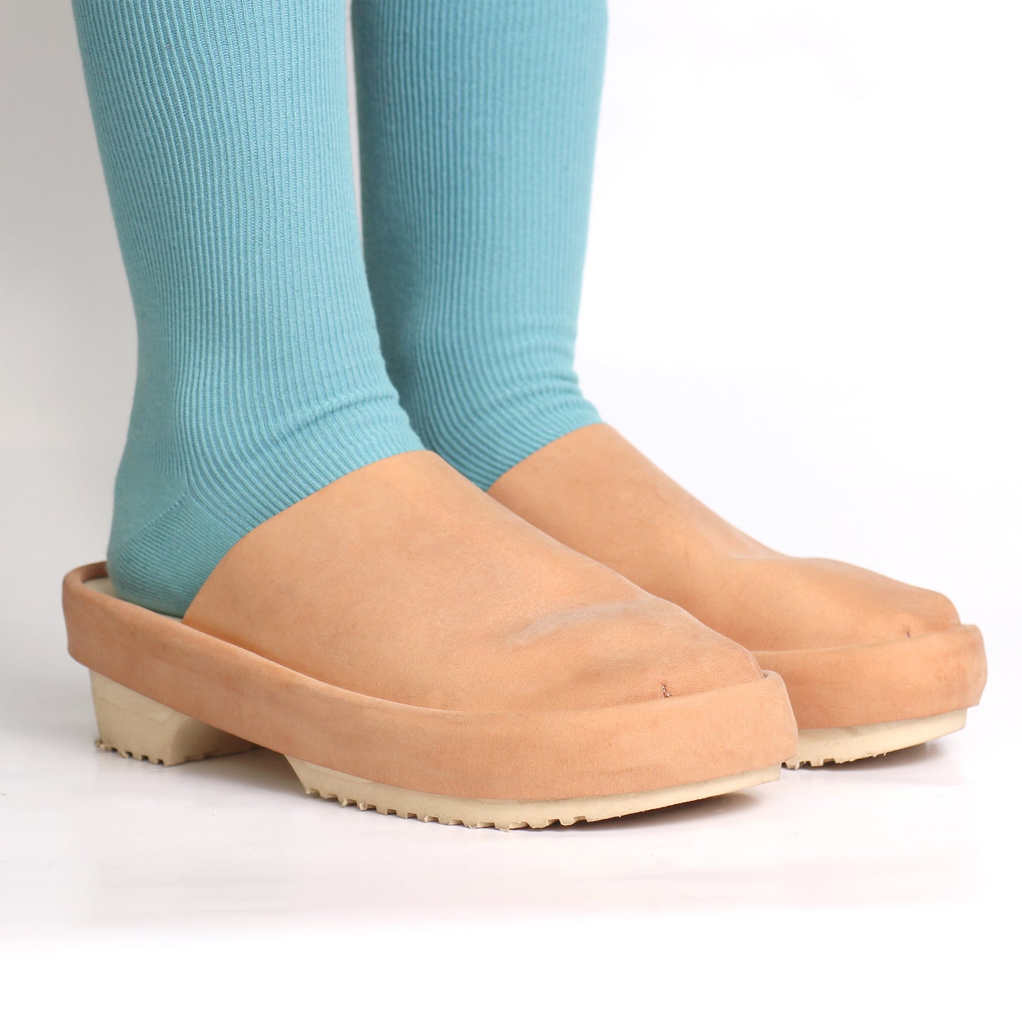 BOAT + Leather Clog Shoes + Beige