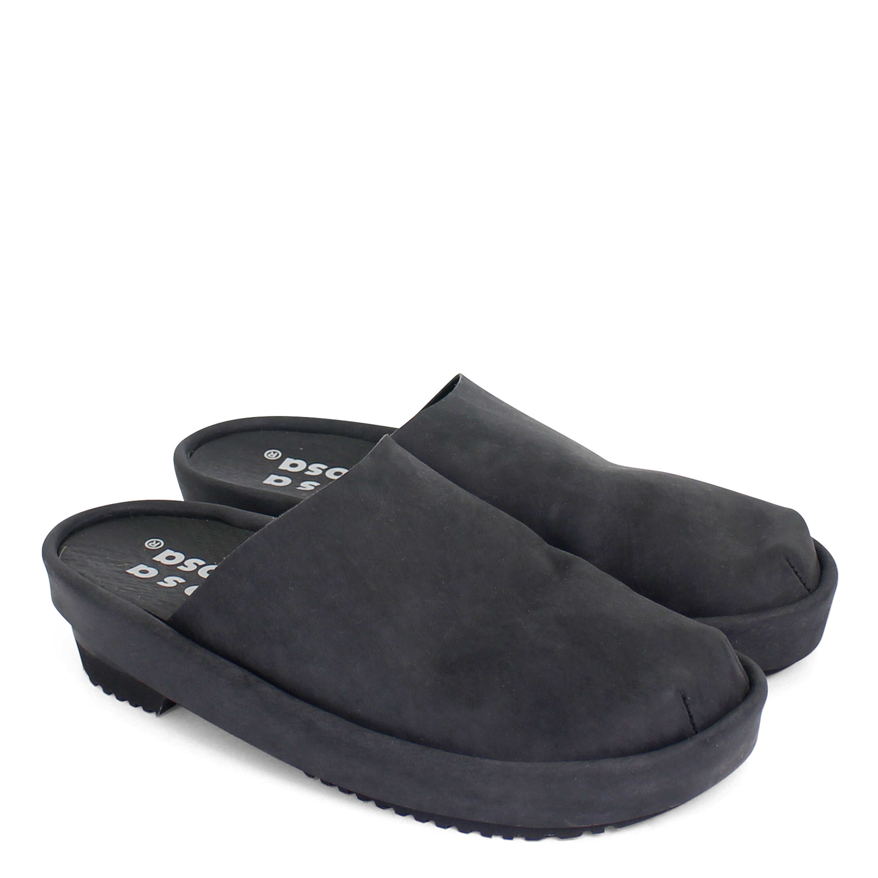 BOAT + Leather Clog Shoes + Black