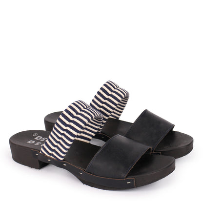 BOBO + Cotton Leather Clog Flats + Navy Uni Special