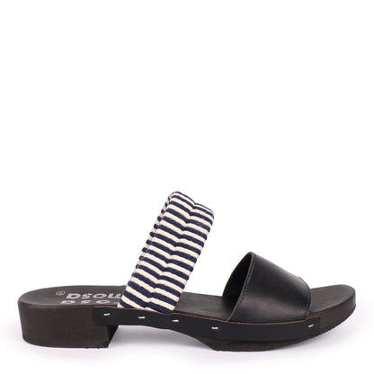 BOBO + Cotton Leather Clog Flats + Navy Uni Special