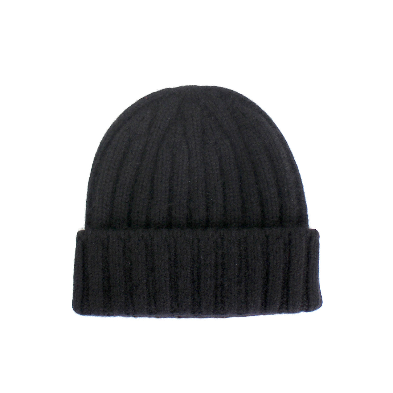 CÂBLEAMI 2x2 rib cap + 100% Cashmere Beanie hat + classic black