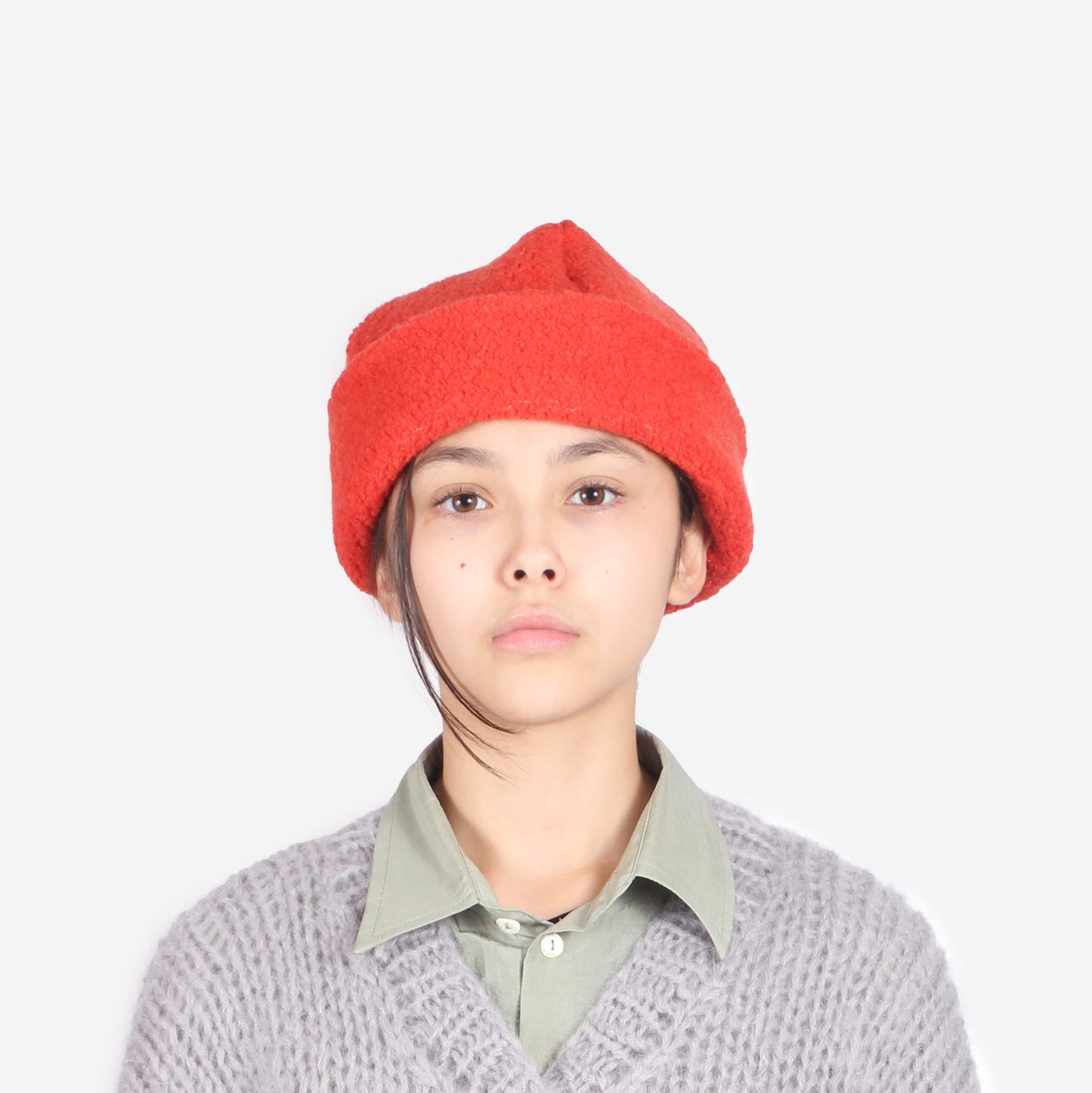 CÂBLEAMI Recycle Wool W/CAP + Pile Stitch + subtle orange