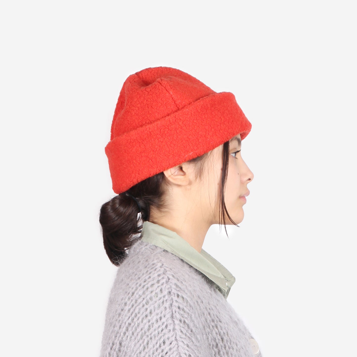 CÂBLEAMI Recycle Wool W/CAP + Pile Stitch + subtle orange