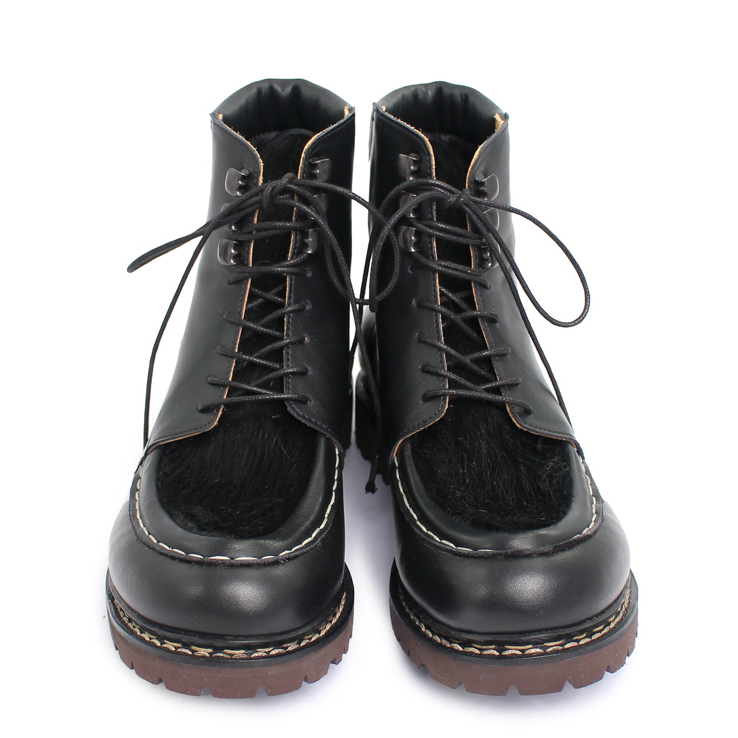 Davos Boots + welted leather Derbies + Black natural cow