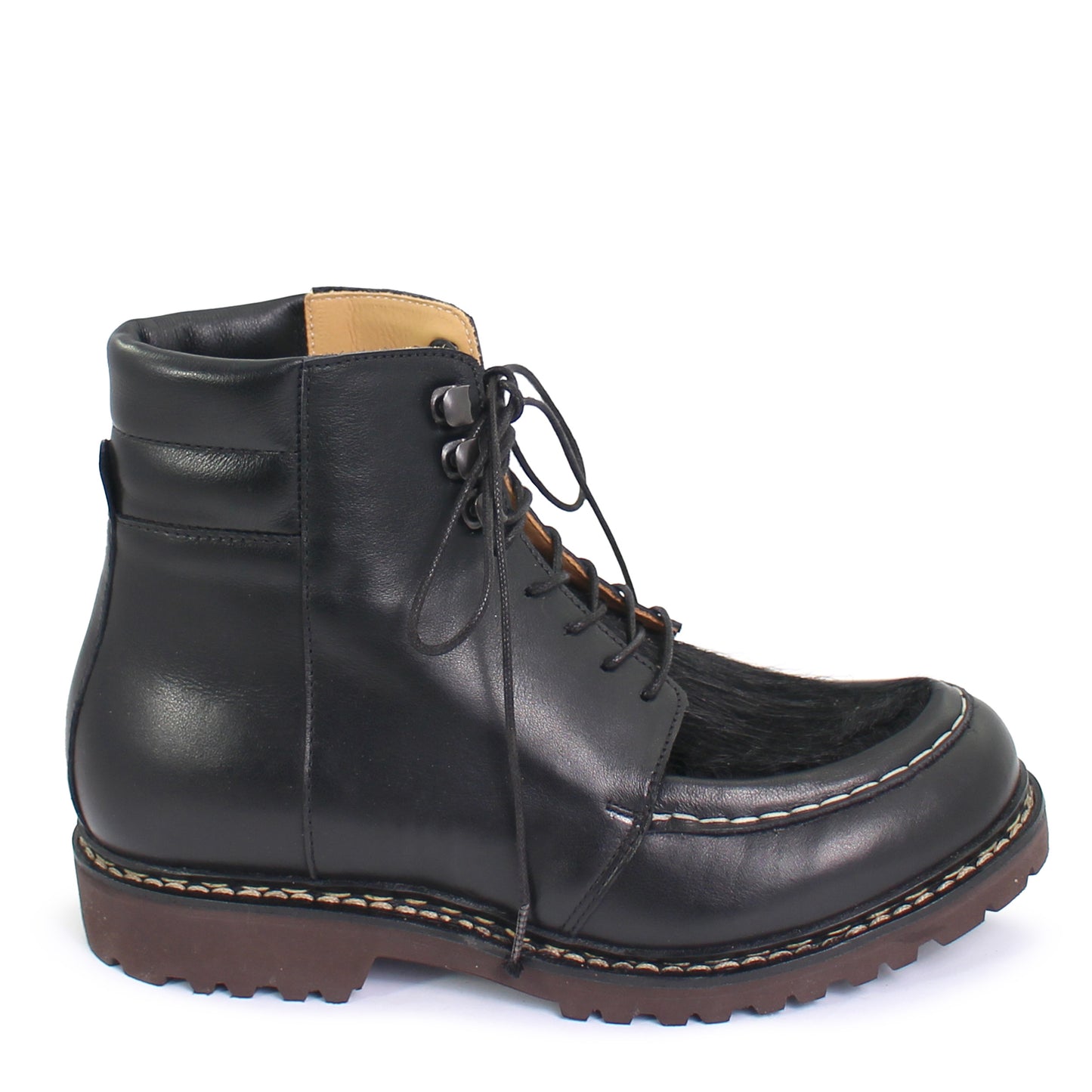 Davos Boots + welted leather Derbies + Black natural cow