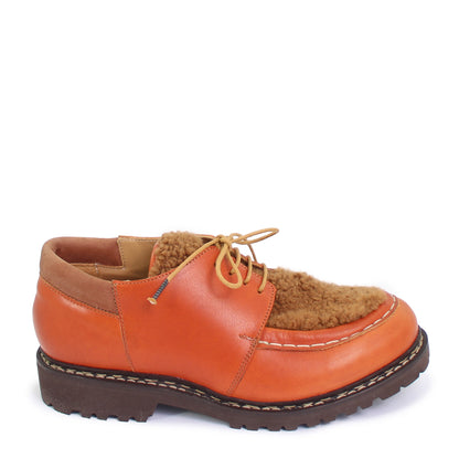 Davos Shoes + welted leather Derbies + warm brown/ teddy